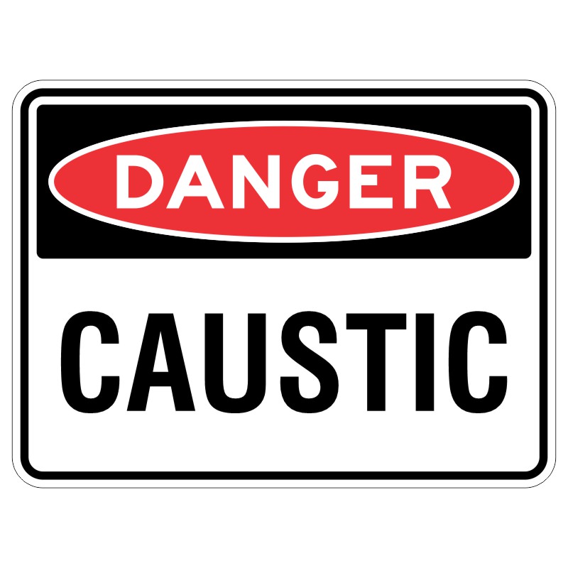 Imagine a sign that will tell you when something is really dangerous. This sign is like a superhero, ready to protect you from something called caustic aluminum. It's like a warning signal that will keep you safe from harm.