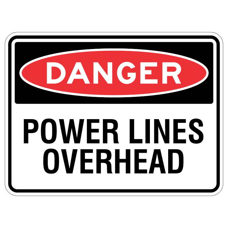 Imagine you have a very important sign made of super strong material and it has a special coating to keep it safe from the sun. The sign has a message that says, "Be careful, there are power lines above you that could be dangerous."