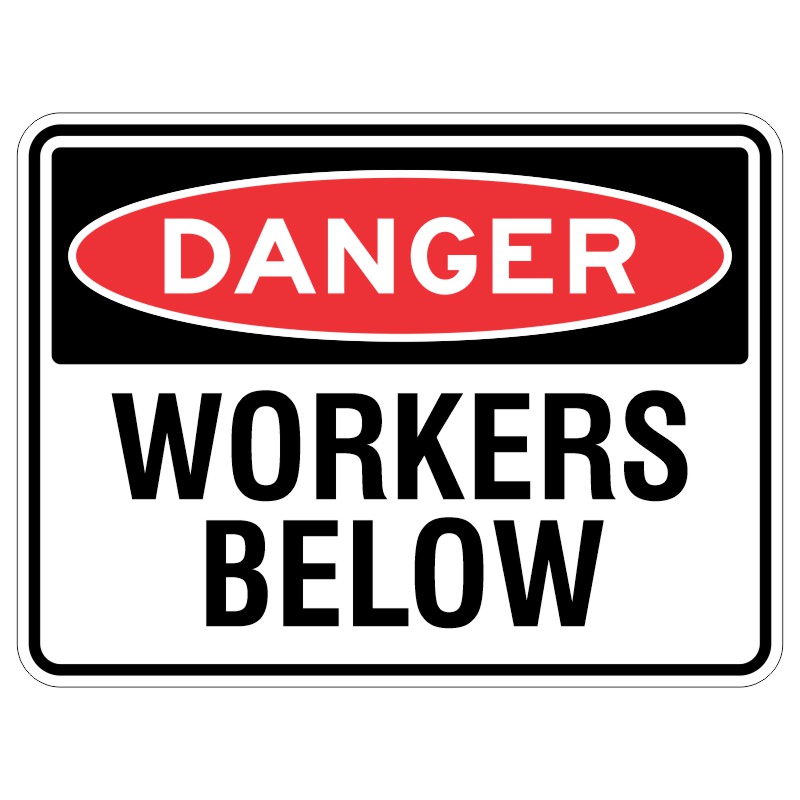It's like a really strong and shiny sign that says, "Be careful! People are working under this."