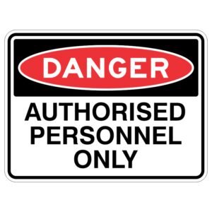 This sign is like a superhero cape for buildings. It's shiny and tough like aluminum, and has a special shield that protects it from the sun's rays. It tells us that only certain people can go in a certain place.