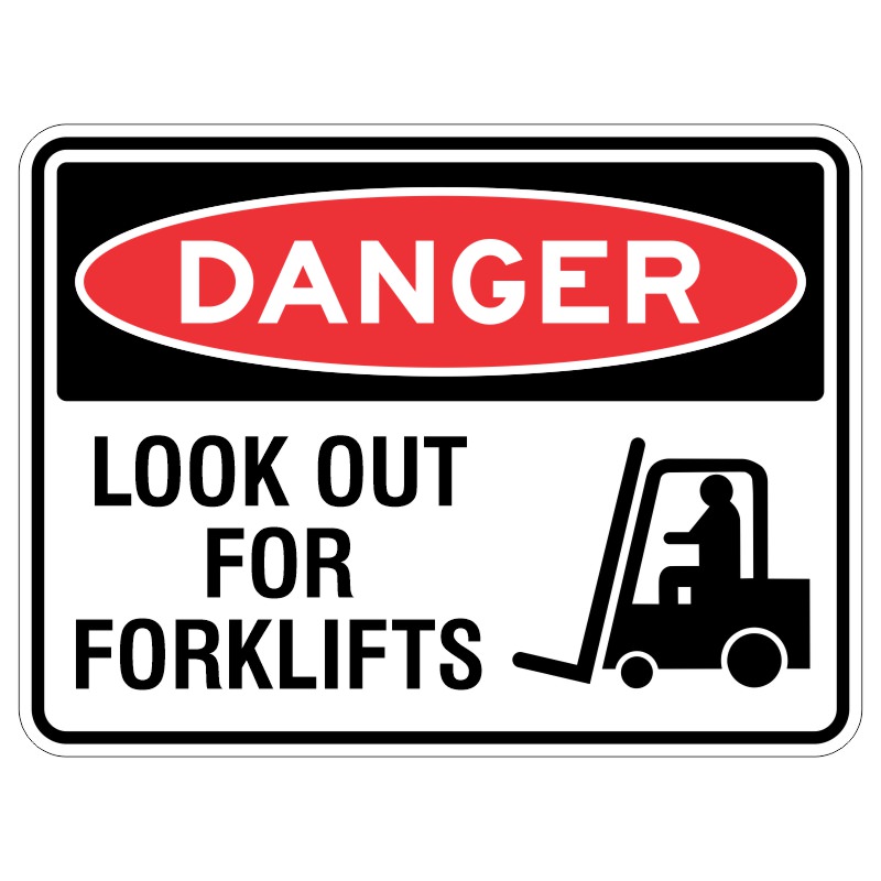 This sign is like a superhero shield that tells everyone to watch out for big trucks that move things! It has shiny armor to protect it from the sun and strong colors to shout "Stop, danger ahead!"