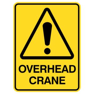 These durable aluminum signs, coated for protection against the elements, provide essential safety information around overhead cranes. They help ensure a safe environment for everyone working near the machinery.