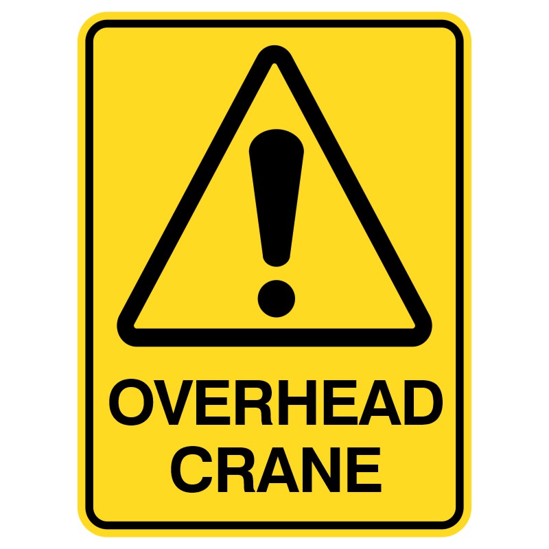 These durable aluminum signs, coated for protection against the elements, provide essential safety information around overhead cranes. They help ensure a safe environment for everyone working near the machinery.