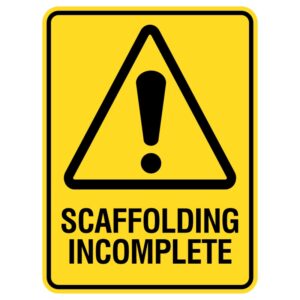 We created durable metal signs that say "Scaffolding Incomplete" for a large building project. These signs are weather-resistant and serve as reminders for everyone to exercise caution, ensuring safety during construction. They're suitable for both indoor and outdoor use, making them essential for preventing accidents.