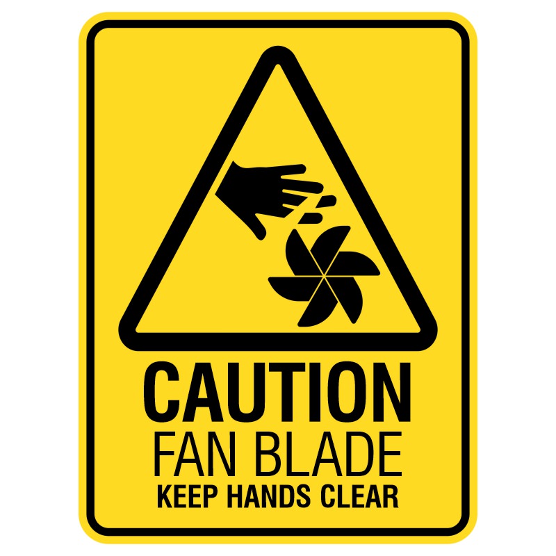 Imagine a powerful fan with dangerous spinning blades. To ensure safety, we use durable aluminum signs that read "Caution: Fan Blade - Keep Hands Clear." These tough signs withstand all weather conditions and remind everyone to stay safe. They're perfect for factories, shops, and homes to prevent accidents.