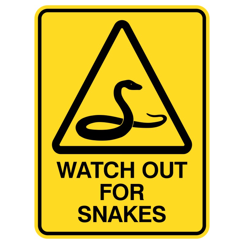 These durable metal signs are like strong stickers for outdoor use, featuring a special coating to withstand sun and rain. They warn, “Watch Out For Snakes,” promoting safety in areas where snakes may be present. They're essential for ensuring everyone stays cautious outdoors!